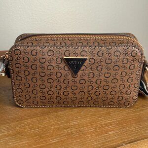 Guess Brown Logo Crossbody Handbag NWT